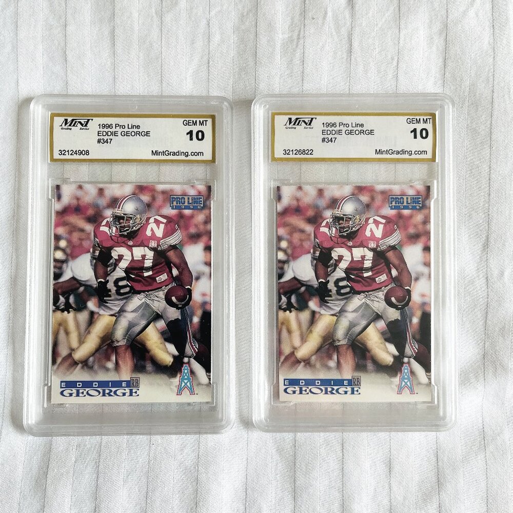 LOT (2) ++ 1996 PRO LINE ***EDDIE GEORGE #347. GEM MT 10. LIKE NEW.